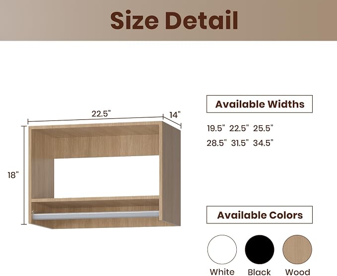 ROOMTEC 22.5" Tall Hanging Closet Unit, Modular Closet System - Image 2