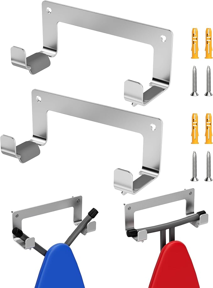 2PC Ironing Board Hanger Wall Mount Stainless Steel, Y T Leg Ironing Board by MUSVOH