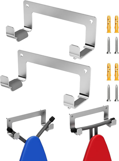 2PC Ironing Board Hanger Wall Mount Stainless Steel, Y T Leg Ironing Board by MUSVOH