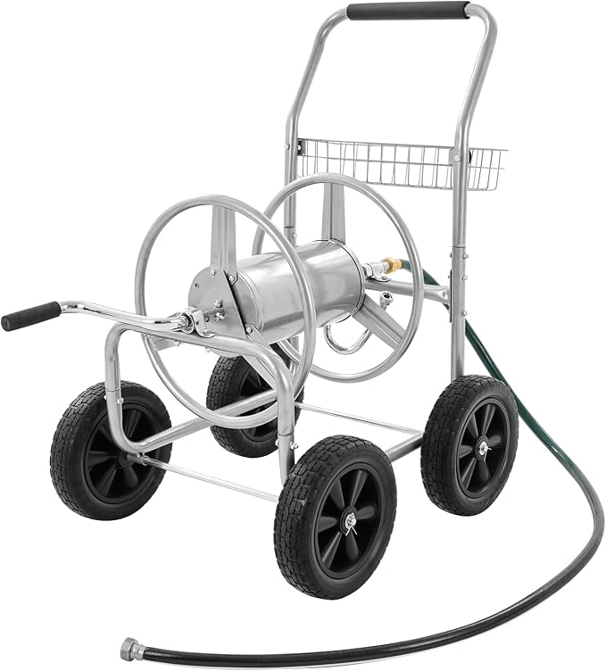 VEVOR Hose Reel Cart, 250 ft 5/8" Hose Capacity, 4 Wheels | Heavy Duty by VEVOR