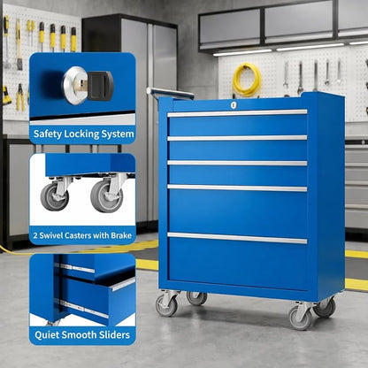 Garvee Rolling Tool Chest, 5 Drawers Tool Storage Cabinet, Toolbox - Image 7