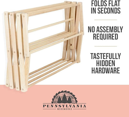 Pennsylvania Woodworks Clothes Drying Rack: Solid Maple Hard Wood Laundry Rack - Image 8