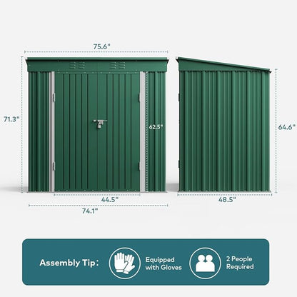 Gizoon 6' x 4' Outdoor Storage Shed - Image 8