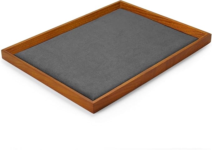 Oirlv Solid Wood Flat Jewelry Tray, Rectangle Jewelry Display Tray, Drawer - Image 7