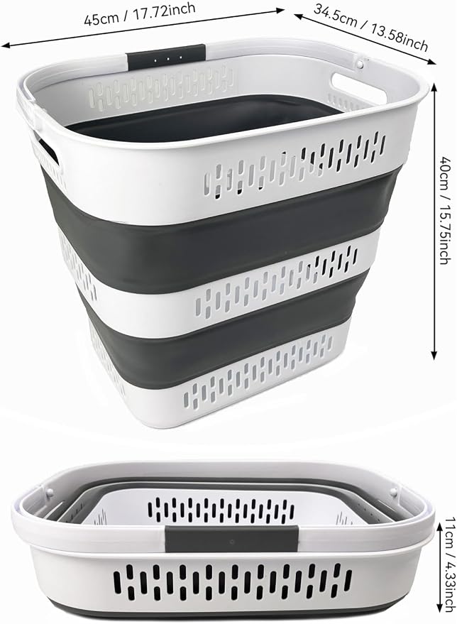 SAMMART 40L Collapsible Plastic Laundry Basket - Image 6