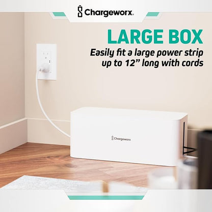 ChargeWorx Cable-Management Box Set, Cord Organizer, Cable Box to Hide Surge - Image 6