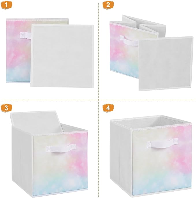 Stero Fabric Storage Cubes, 6 Pack Foldable Storage Bins - Image 3