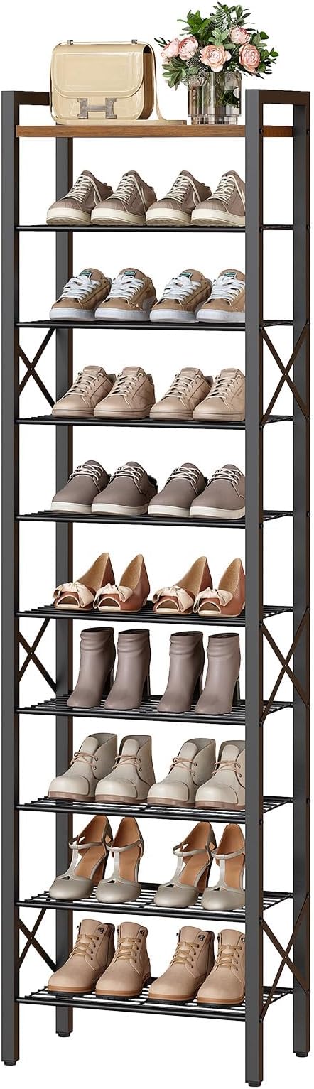 YATINEY 10-Tier Narrow Shoe Rack, Tall Shoe Rack - Image 8