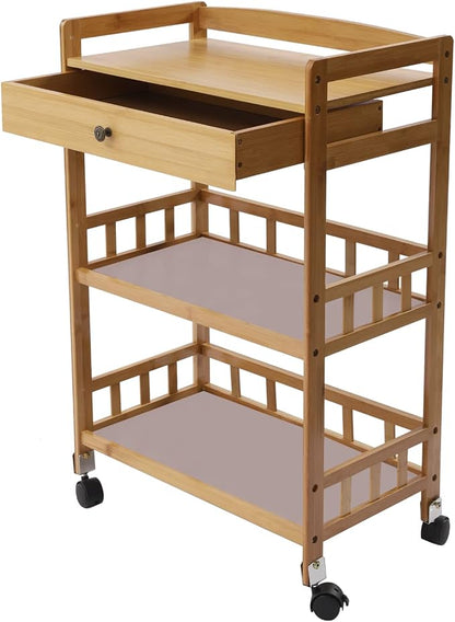 Kitchen Carts on Wheels with Storage, Rolling Storage Cart with Handles - Image 9