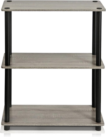 Furinno TURN-N-TUBE Storage Shelves, 3-Tier Book Shelf, Corner Shelf, Toolless - Image 3