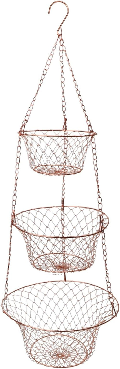 Hanging Fruit Basket – 3 Tier Hanging Baskets by Unknown