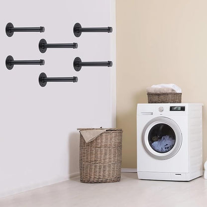 BTSKY 6 Pack Clothes Rack with Screws, 8 Inch Metal Industrial Pipe Clothes Bars - Image 5