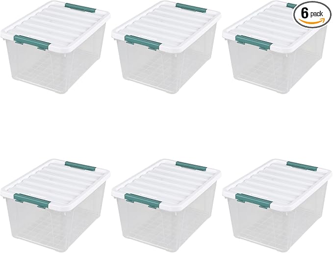 6 Pack 35 Quarts Large Storage Bin by DynkoNA