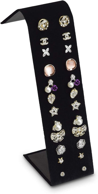 MOOCA PremiumBlack Velvet Adjustable Earring Display Stand Showcase Jewelry by Mooca