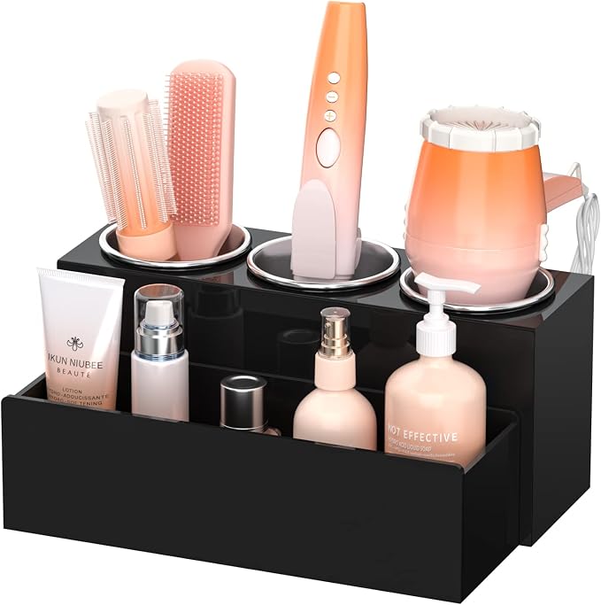 NIUBEE Hair Tool Organizer, Acrylic Hair Dryer and Styling Holder, Bathroom by NIUBEE