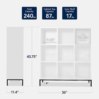 Best Choice Products 9-Cube Bookshelf, 3-Tier Wood Storage Bookcase W/Legs - Image 2