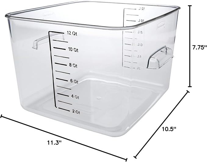 Rubbermaid Commercial Products Space Saving Square Food Storage Container 12 - Image 9