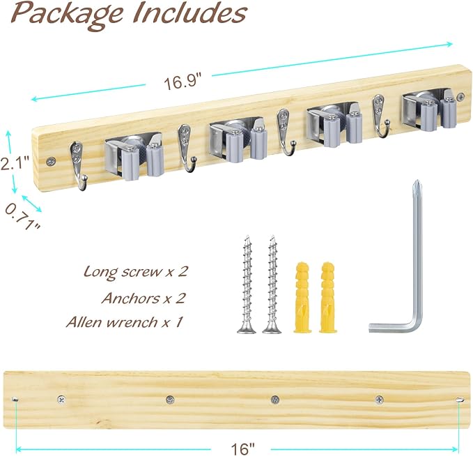 Mop and Broom Holder Wall Mount - Image 6