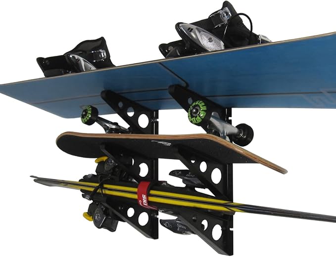 StoreYourBoard Ski Wall Rack – Horizontal Ski Rack Wall Mount, Holds 3 Pairs of - Image 4