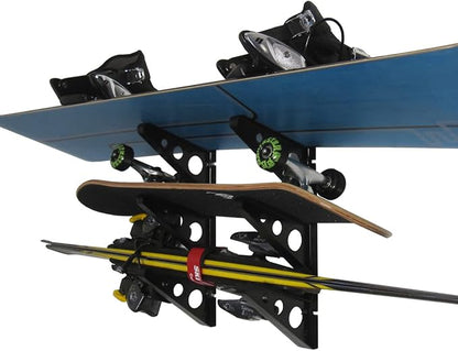 StoreYourBoard Ski Wall Rack – Horizontal Ski Rack Wall Mount, Holds 3 Pairs of - Image 4