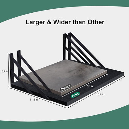 Tectocker-DOU 2 Pc Deep Floating Shelves ; Wall Mounted Hanging Shelves - Image 3