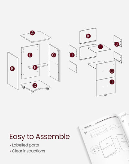 VASAGLE 2-Drawer File Cabinet, Locking Filing Cabinet - Image 7