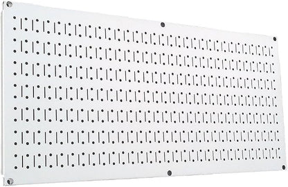 Wall Control Pegboard 16in x 32in Horizontal White Metal Pegboard Tool Board by Wall+Control