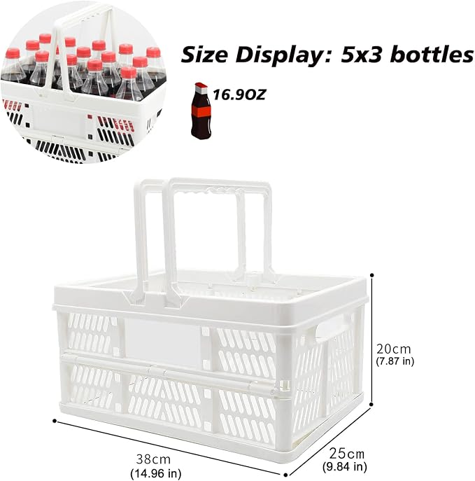Plastic crates for storage, plastic baskets for organizing, 14.96x9.84x7.87" | - Image 3