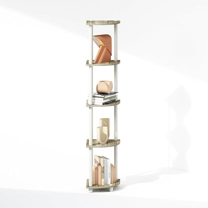 Furinno Turn-N-Tube Storage Shelves, 5-Tier Book Shelf, Corner Shelf, Toolless - Image 8