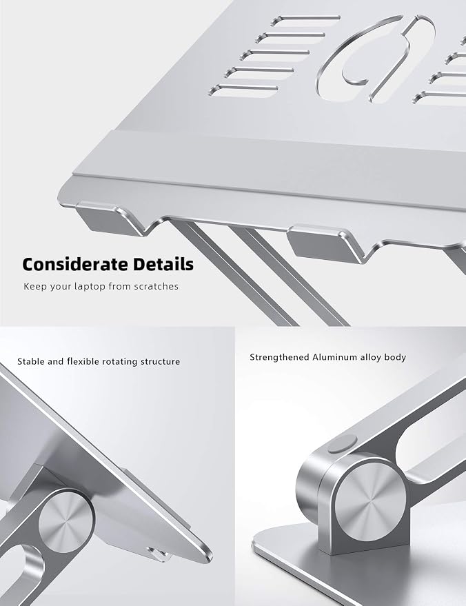 Lamicall Adjustable Laptop Stand, Portable Laptop Riser, Aluminum Laptop Stand - Image 8