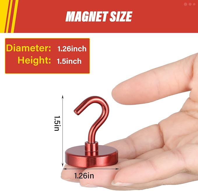 Neosmuk Magnetic Hooks, Heavy Duty 130lb+ Strong Magnet Hook - Image 4