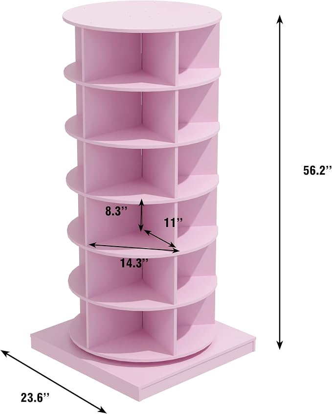 Rotating Shoe Rack Tower, 6-Tier Spinning Shoe Rack, Free Standing 360° - Image 2