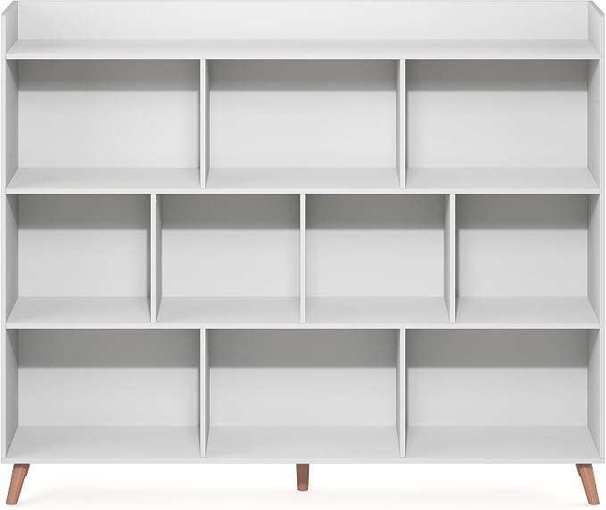 Furinno Claude Book Shelf, 10-Cube Mid Century Style Bookshelf, Storage - Image 6
