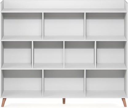 Furinno Claude Book Shelf, 10-Cube Mid Century Style Bookshelf, Storage - Image 6