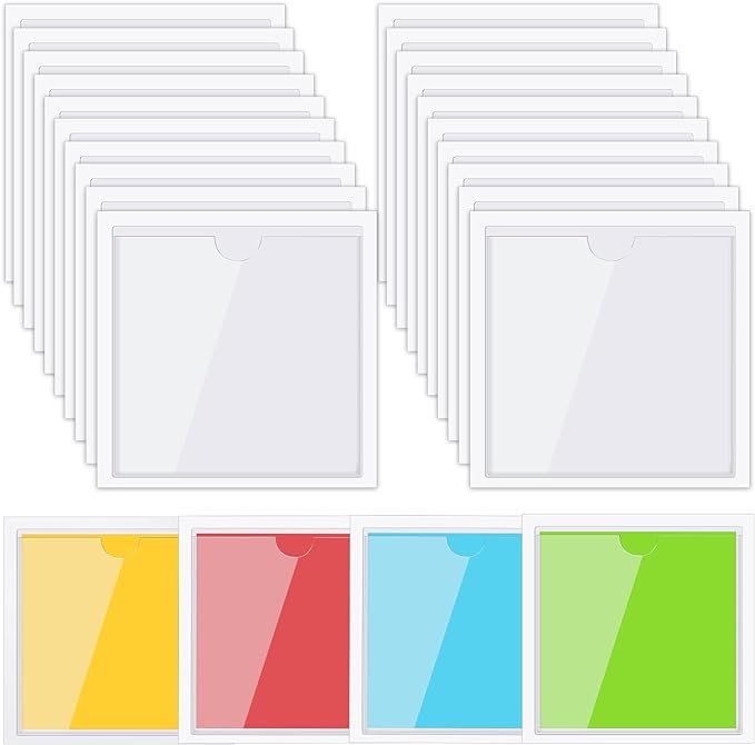 Outus 200 Pack 4.13 x 4.13 Inch Self Adhesive Label Pockets Bulk Plastic Labels by Outus