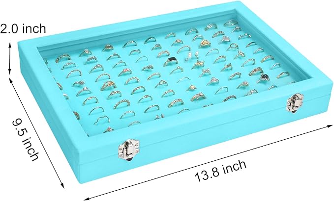 Velvet Ring Display Tray Organizer Box - Image 3