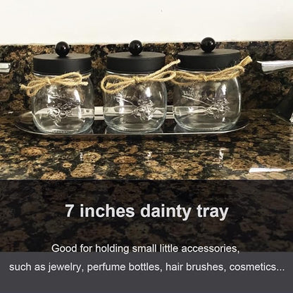 Stainless Steel Decorative Tray, 7 Inch Long, Jewelry Dish Cosmetics Organizer - Image 8