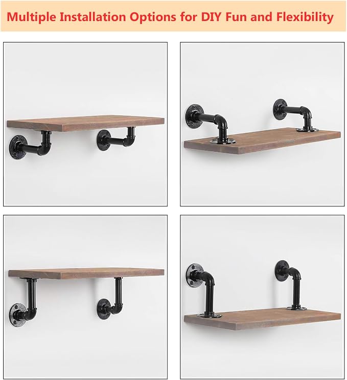 Industrial L Pipe Shelf Brackets - Image 5