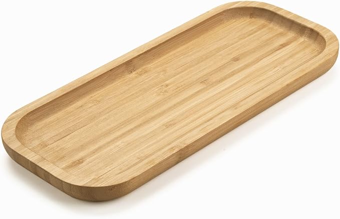 Bamboo Vanity Tray, Bathroom Counter Tray, Toilet Tank Top Tray by YANGQIHOME