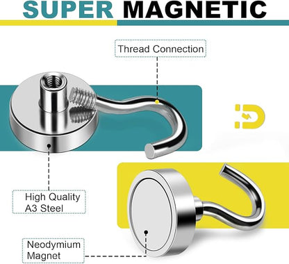 E BAVITE Heavy Duty Magnetic Hooks, 50 LBS Strong Neodymium Magnet Hook | - Image 5