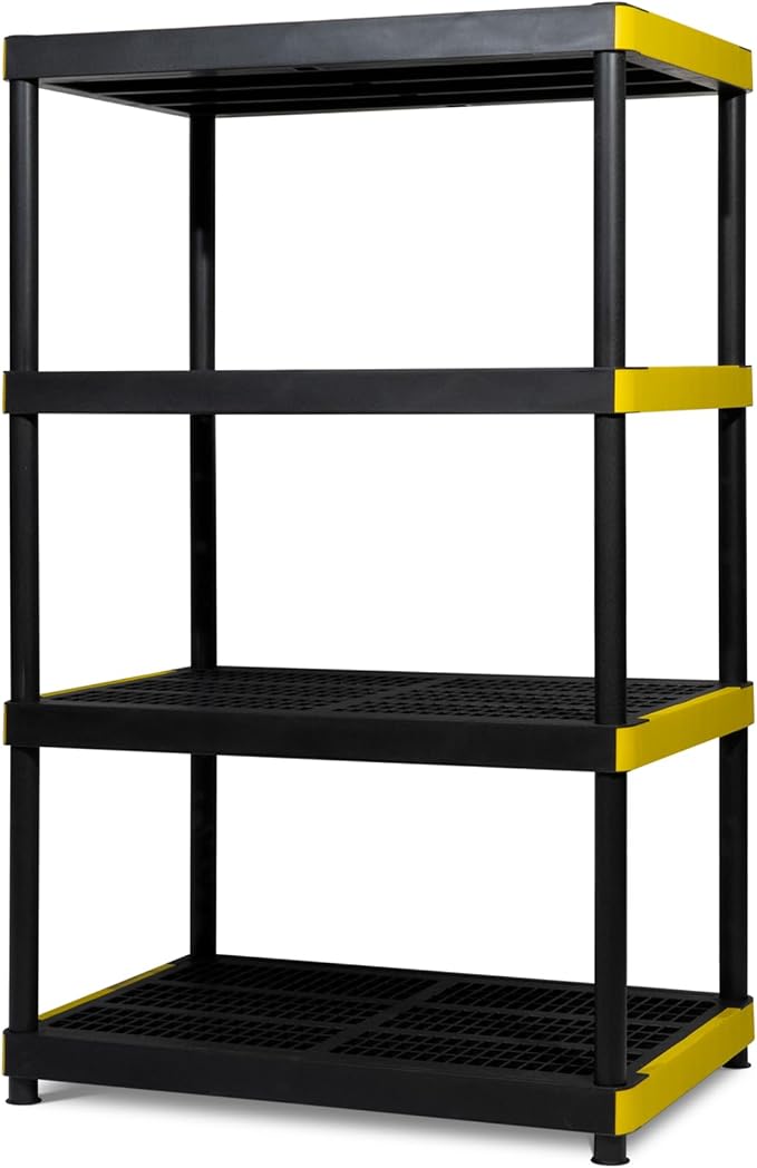 Simpli-Magic 4-Tier Heavy Duty Plastic Storage Shelving Unit, Garage & Basement by Simpli-Magic
