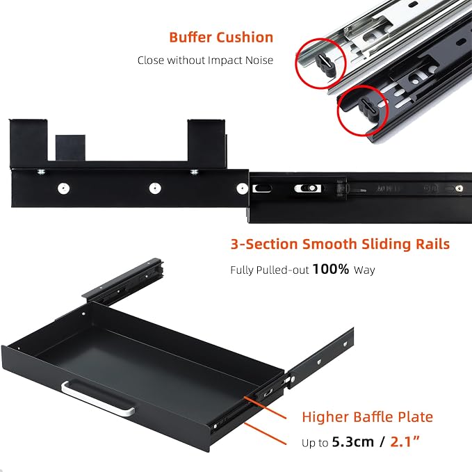 Under Desk Drawer Black 21" - Image 6