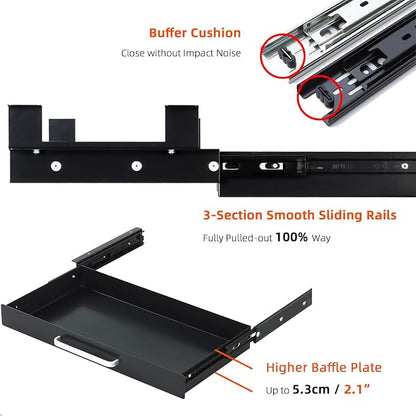 Under Desk Drawer Black 21" - Image 6