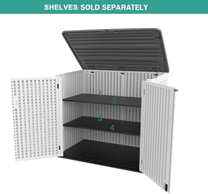 KINYING Horizontal Outdoor Storage Shed, 47 Cu.ft Resin Outdoor Storage Cabinet - Image 7