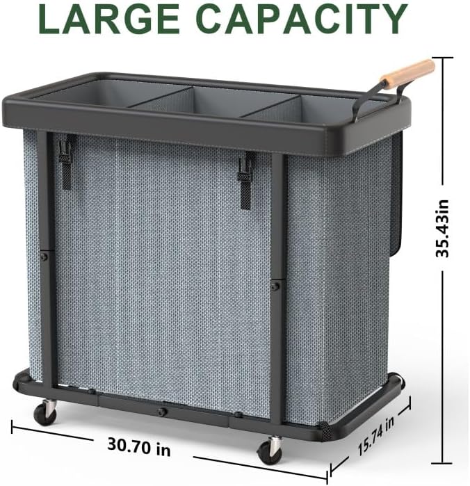 230L Extra Large Fashion Laundry Sorter 3 Section - Image 6
