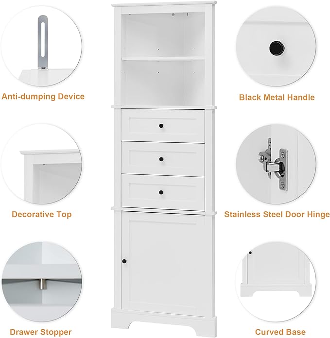 68.9" Tall Triangle Corner Cabinet - Image 3