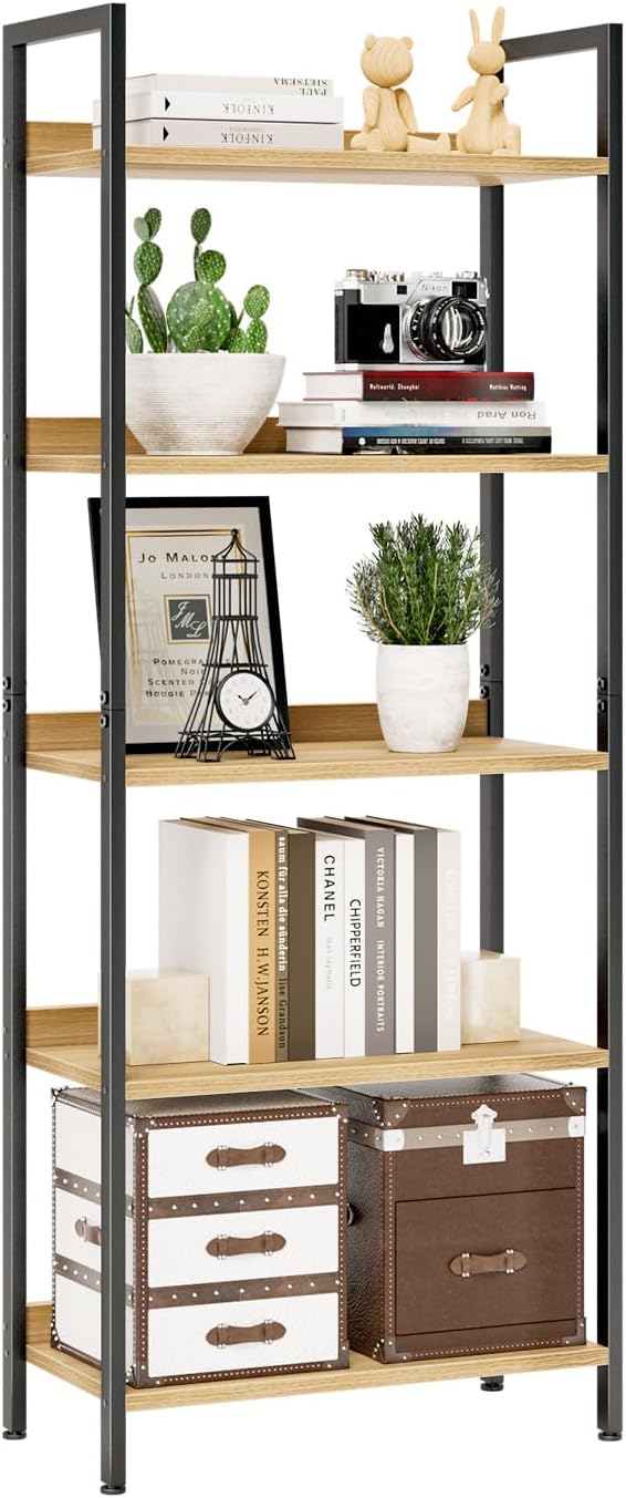 NUMENN Bookshelf, 5 Tier Bookshelves, Home Office Bookcase Shelf Storage by NUMENN
