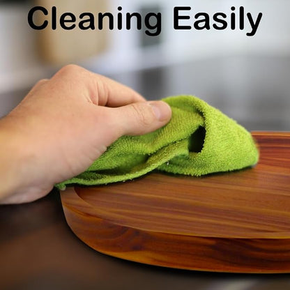 16" Acacia Wood Lazy Susan Organizer Kitchen Turntable - Image 6