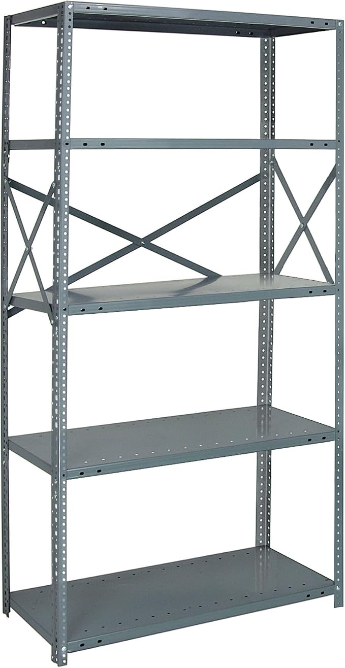 Quantum Storage Systems 75-1836-5 IRONMAN Solid Heavy Duty 5 Shelves 75" H x by QuantumStorageSystems