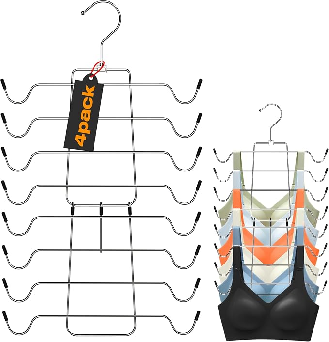 4 Pack Bra Organizer, Tank Top Hangers Space Saving, Closet Organizers and by Uilmart